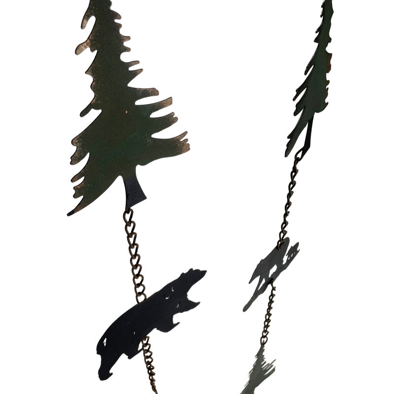 Set of 2 Rain Chains with Bears and Trees, 52-Inch, Decorative Downspout image number 4