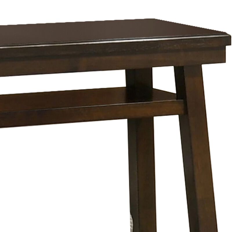 Wooden Console Table with One Open Shelf, Brown-Benzara