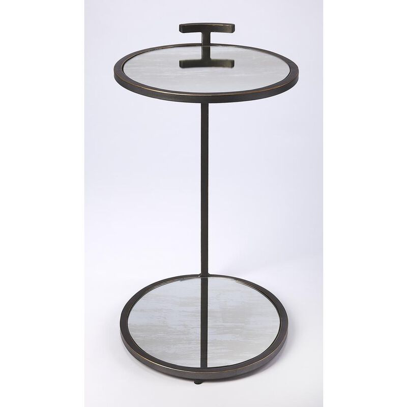 Butler Specialty Ciro Metal & Mirrored Side Table, Black image number 3