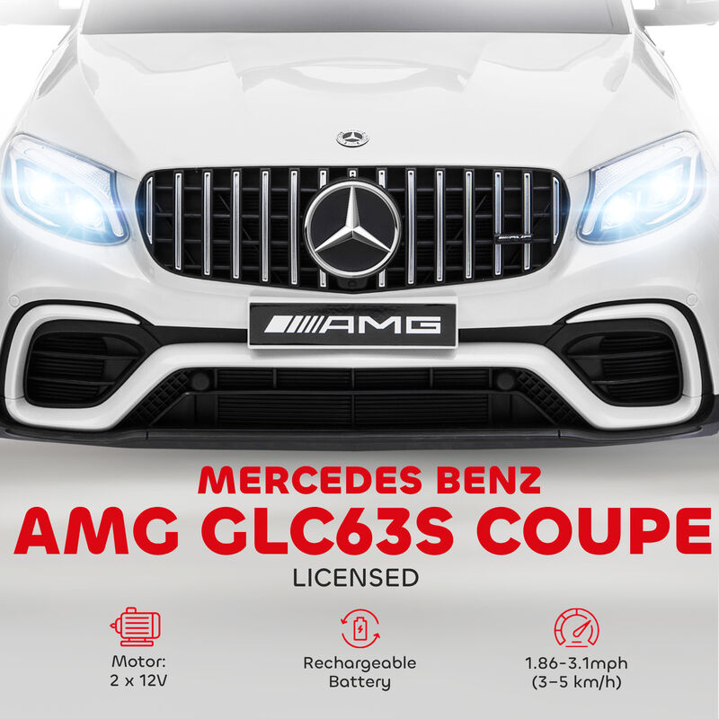 BreeBe 12V Toddler Ride On Car with Remote Control, Mercedes Benz AMG GLC63S Coupe, Electric Car with 2 Speed, MP3 Player, Light, Horn, Songs, Suspension image number 3