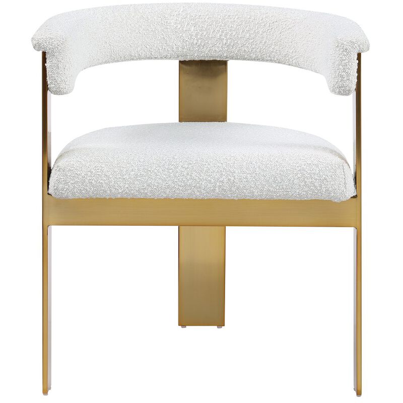 Meridian Furniture Romeo Cream Boucle Fabric Dining Chair, Set of 2