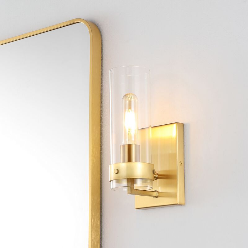 Harper Coastal Minimalist Iron/Glass LED Sconce (Set of 2)