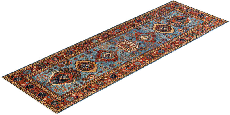 Serapi, One-of-a-Kind Hand-Knotted Area Rug  - Light Blue, 3' 10" x 11' 10" image number 8