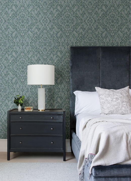 Felix Teal Teal Geometric Wallpaper