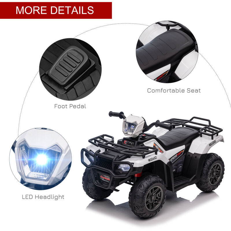 BreeBe 12V Electric Toy Car with Forward Backward Function, Music, LED Headlights image number 6