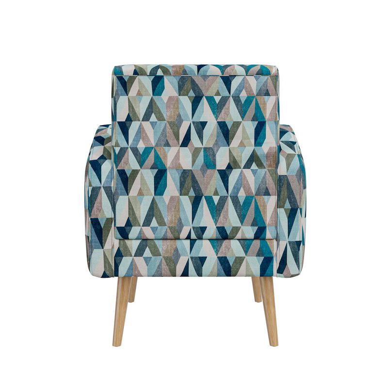 HL Home Furnishings Mid-Century Modern Armchair in Vibrant Multi-Blue Prism
