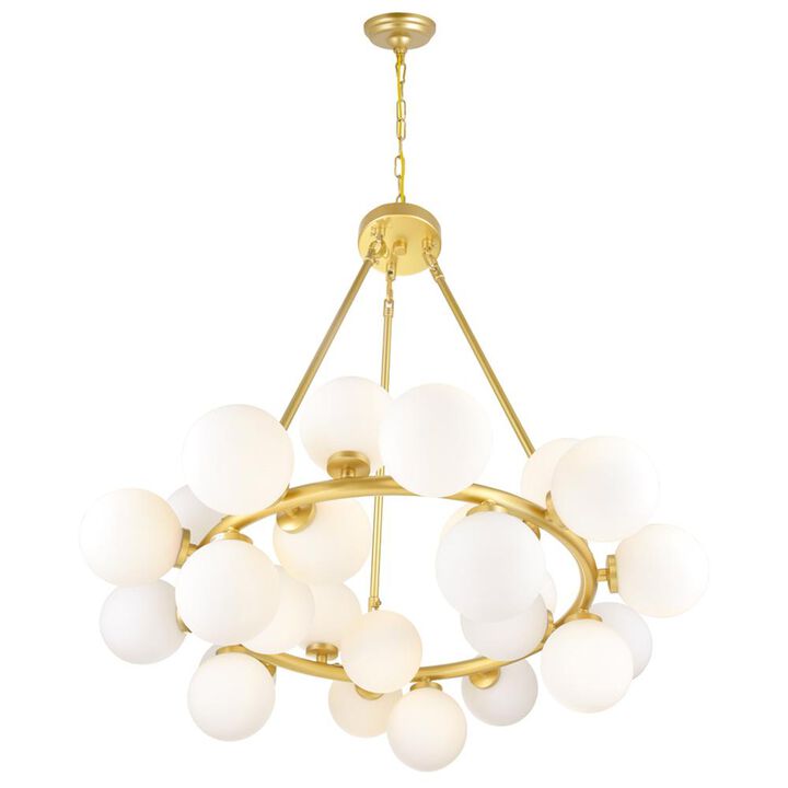 CWI Lighting Arya 25 Light Chandelier With Satin Gold Finish