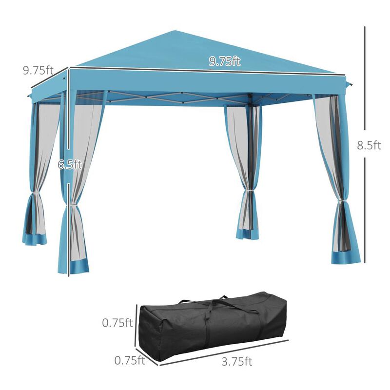 Hivvago 10' x 10' Pop Up Canopy Tent with Netting and Carry Bag image number 2