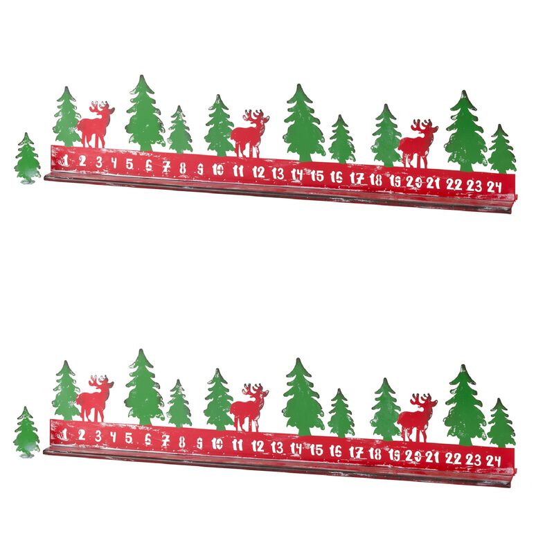 Set of 2 Christmas Countdown Decorations for Holiday Cheer