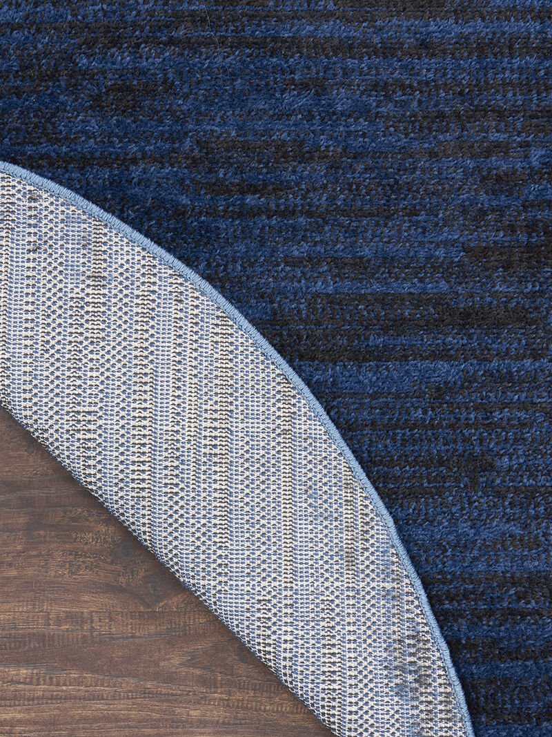 Nourison Essentials NRE01 Midnight Blue 4' x Round Rug image number 2