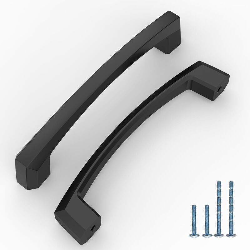KNOKLOCK 10 Pack 4 Inch(102mm) Kitchen Cabinet Handles Matte Black Cabinet Pulls Kitchen Cabinet Hardware Drawer Pulls for Dress