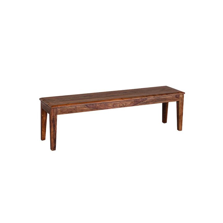 Porter Designs Sonora Solid Sheesham Wood Dining Bench, Brown