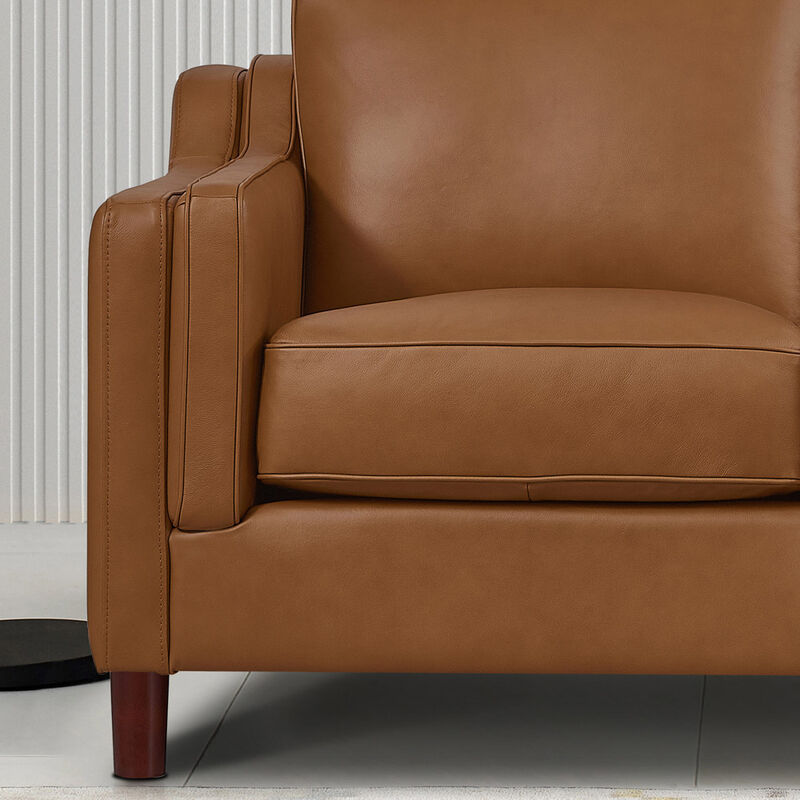 Bella Top Grain Leather Symmetrical Sectional