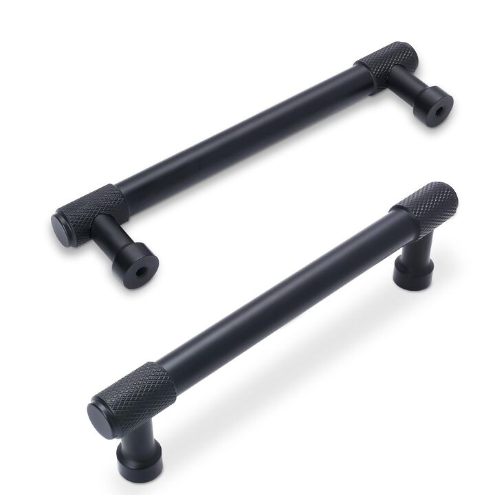 BUKOBYHE 20 Pack 5Inch Kitchen Cabinet Handles Matte Black Knurled Cabinet Pulls Black Drawer Pulls Kitchen Hardware Kitchen Han