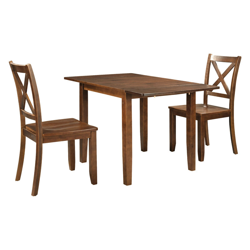 Merax 3-Piece Wood Drop Leaf Extendable Dining Table Set