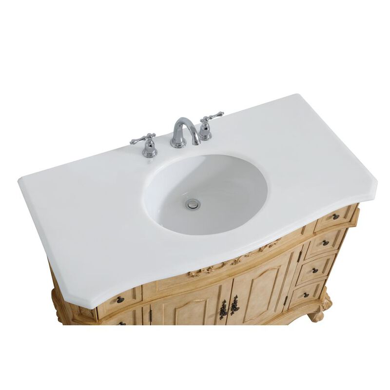 Elegant Kitchen and Bath 42 inch Single Bathroom vanity in Light Antique Beige