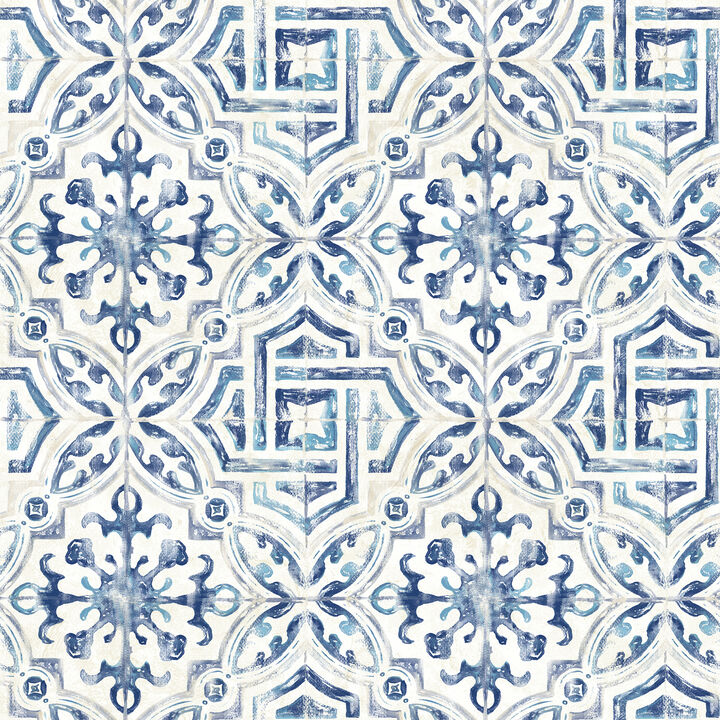 Sonoma Navy Spanish Tile Wallpaper (Set of 2)