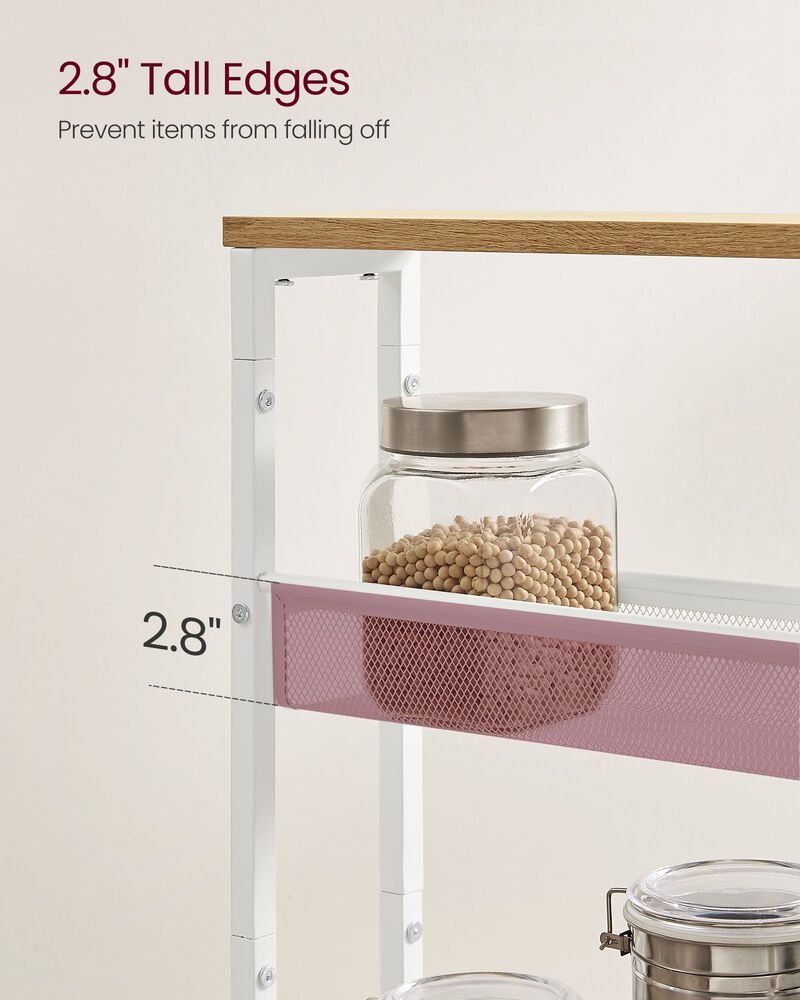 Slim 4-Shelf Rolling Cart &ndash; Compact Organizer with Wheels for Bathroom, Closet, or Kitchen Use