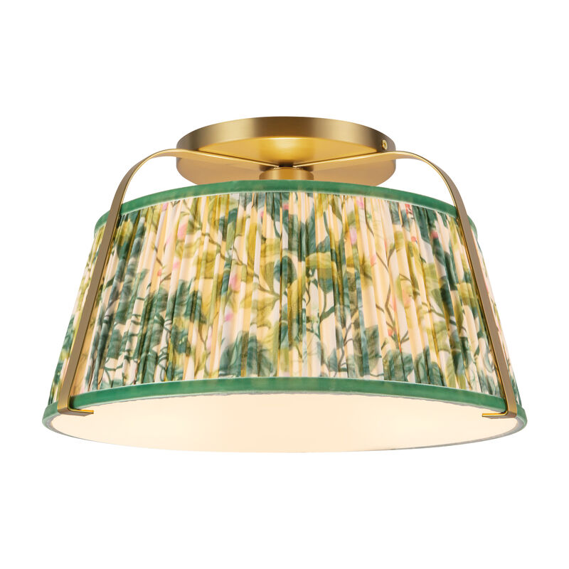 Scout 13 in Semi Flush Mount with Patterned Pleated Shade image number 2