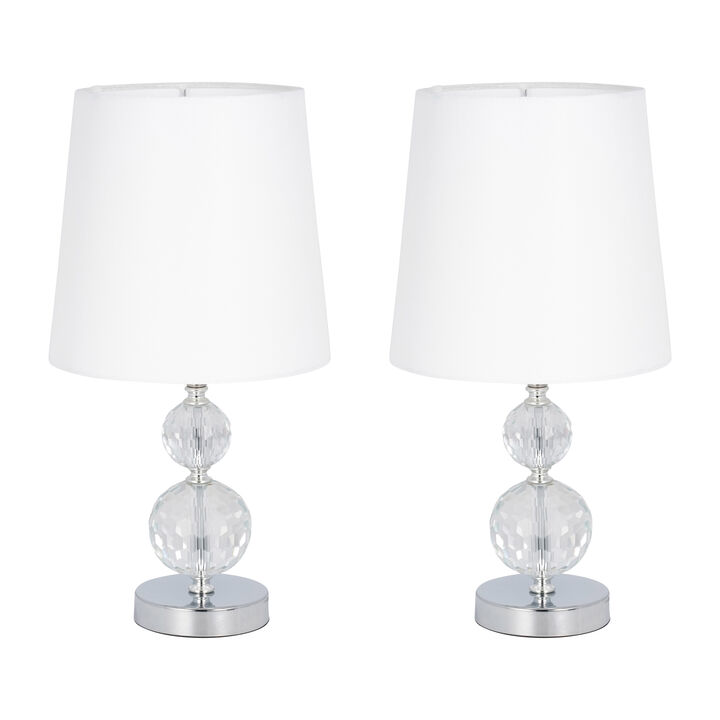 S/2 Crystal Faceted Table Lamp