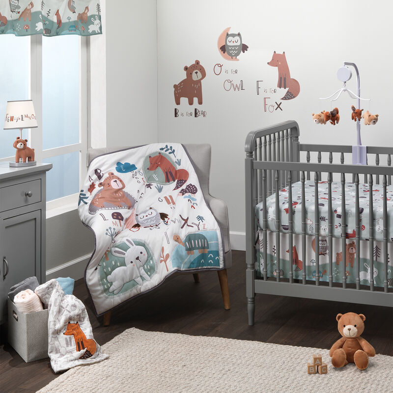 Bedtime Originals Animal Alphabet 3-Piece Infant Nursery Baby Crib Bedding Set