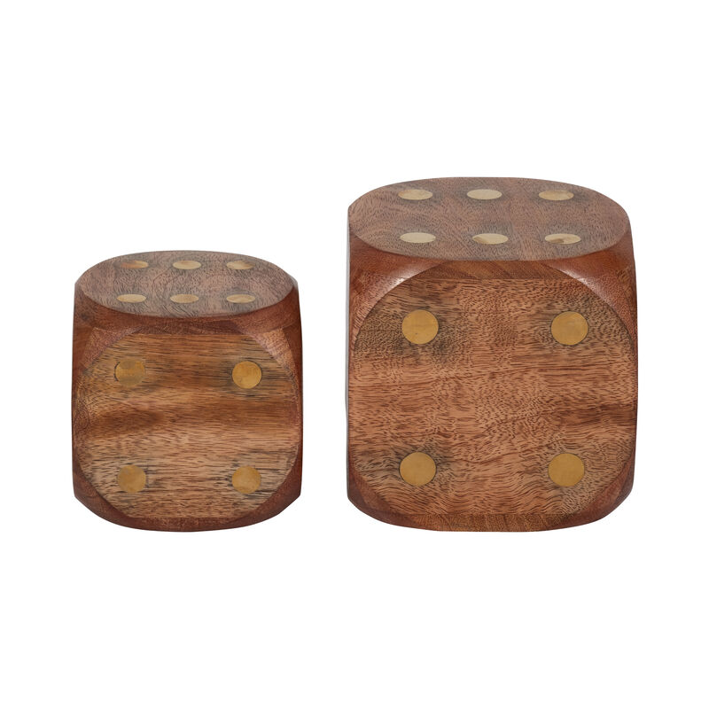 Wood, 4x4 Dice, Antique Brown image number 4