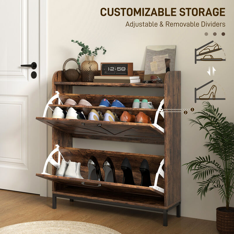 Shoe Cabinet with Doors and Shelves for Entryway or Bedroom Storage image number 5