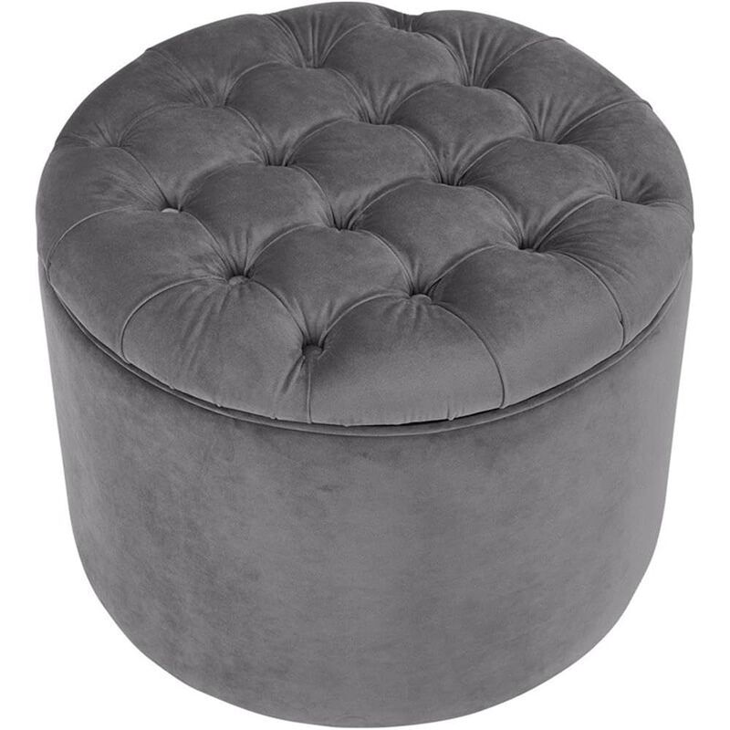Tov Furniture Queen Grey Velvet Storage Ottoman image number 3