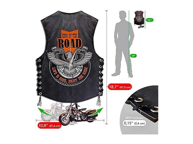 Goodtime Motorcycle Pendulum Swinging Wall Clock Home Decor image number 3