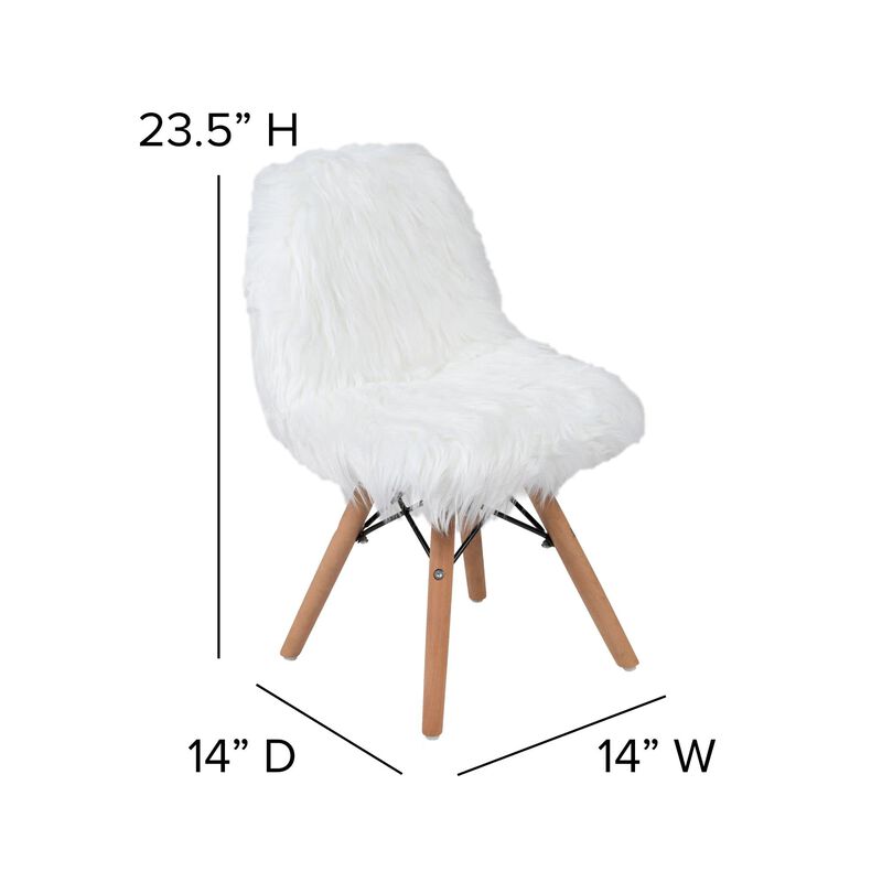 Flash Furniture Kids Shaggy Dog White Accent Chair image number 2