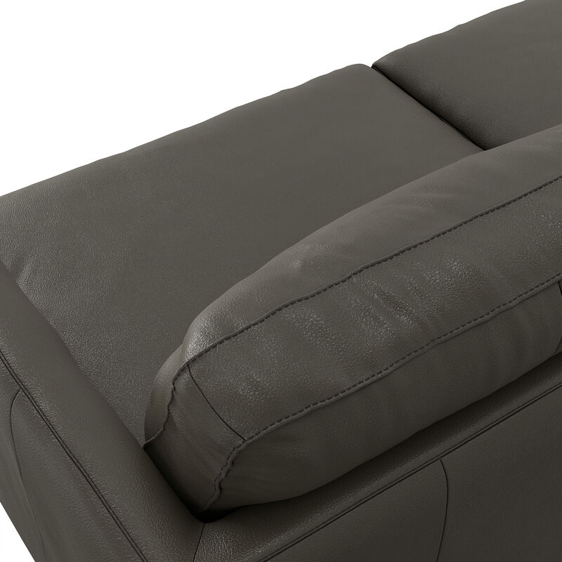 Livingston 76 inch Wide Mid-Century Modern Sofa in Coal Top Grain Genuine Leather