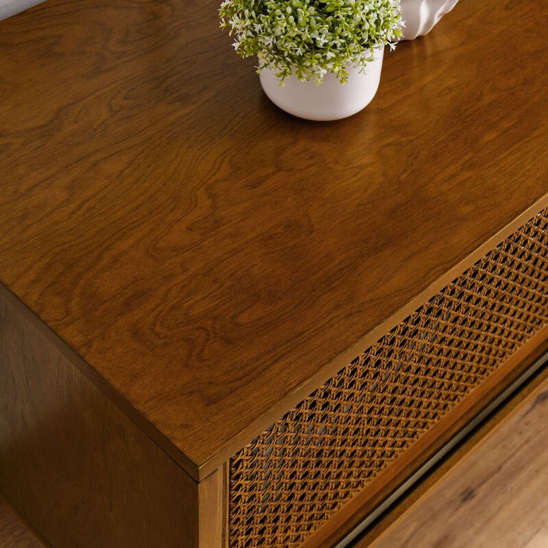Streamdale Modern Rattan TV Stand for 65 Inch TV image number 5