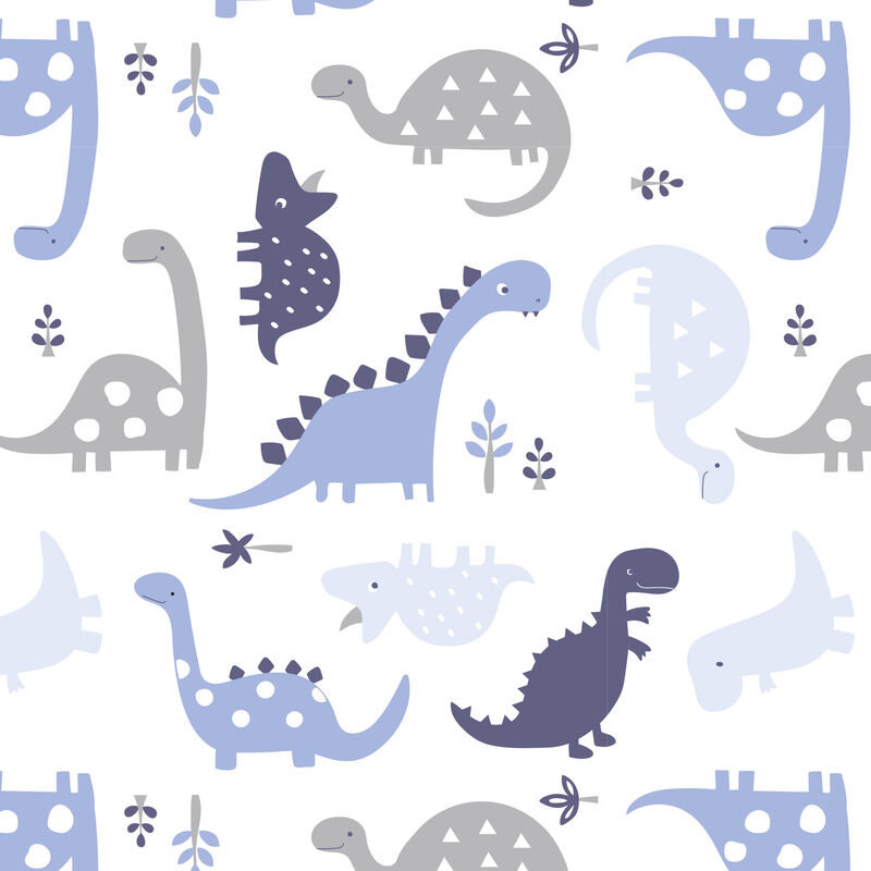 Bedtime Originals Roar Blue/Gray/White Dinosaur Baby Fitted Crib Sheet
