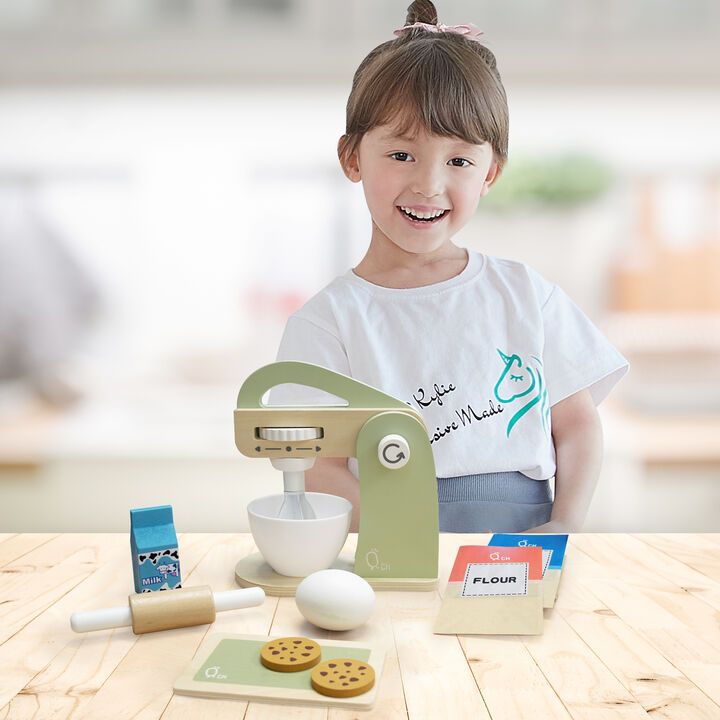 Teamson Kids - Little Chef Frankfurt Wooden Mixer play kitchen accessories - Green
