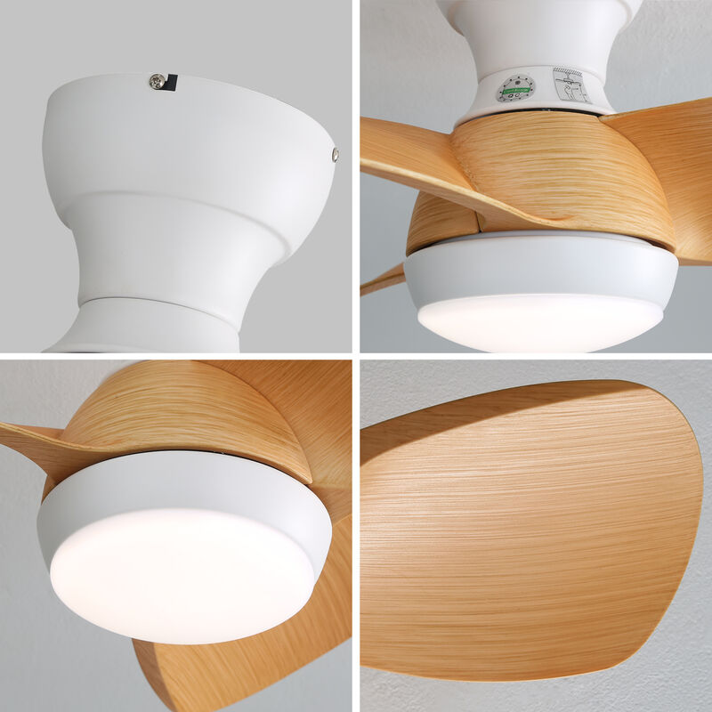 ELEMENT ACE 52 Inch Indoor Ceiling Fan With Dimmable LED Light 3 Solid Wood Blades Remote Control Reversible DC Motor image number 5
