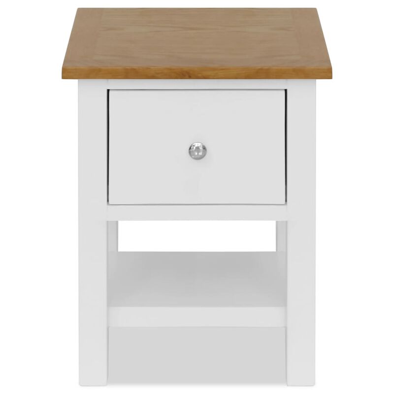 vidaXL Nightstand 36x30x47 cm Solid Oak Wood image number 2