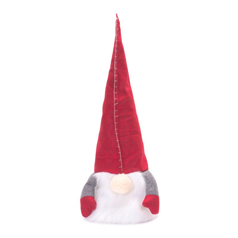 Plush Gnome Tree Topper with Long Hat for Holiday Christmas Tree Decoration
