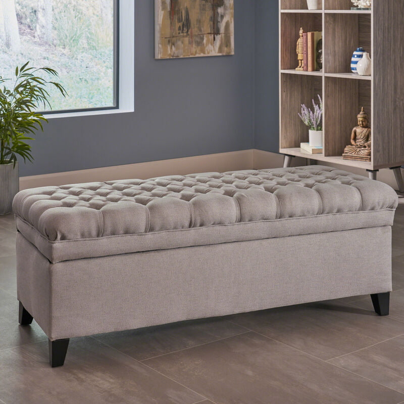 Streamdale Juliana Gray Storage Ottoman (50'' x 20.5'' x 18.3'') image number 6