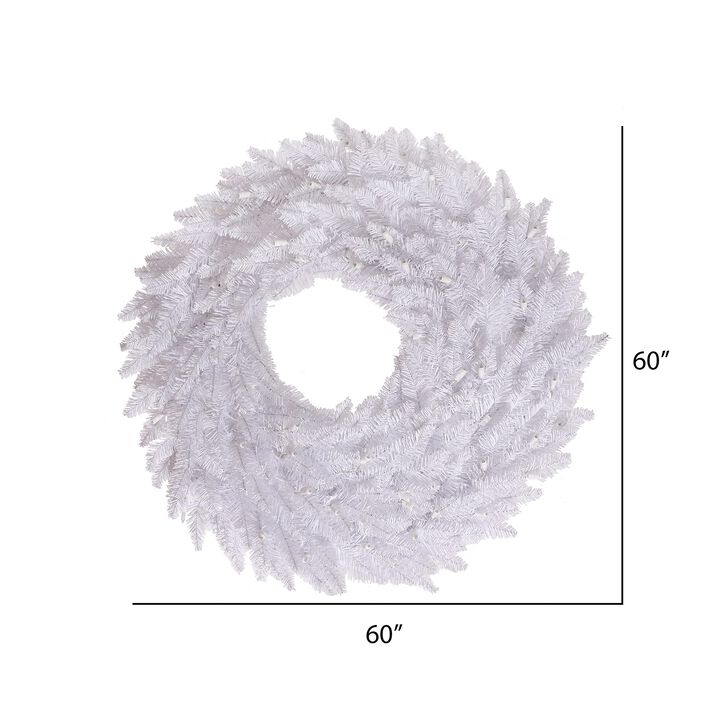 Vickerman 60" White Fir Artificial Christmas Wreath, Unlit - Faux Fir Christmas Wreath - Indoor Seasonal Home Decor