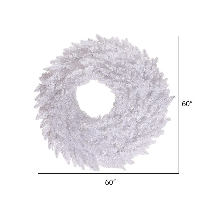 Vickerman 60" White Fir Artificial Christmas Wreath, Unlit - Faux Fir Christmas Wreath - Indoor Seasonal Home Decor image number 1