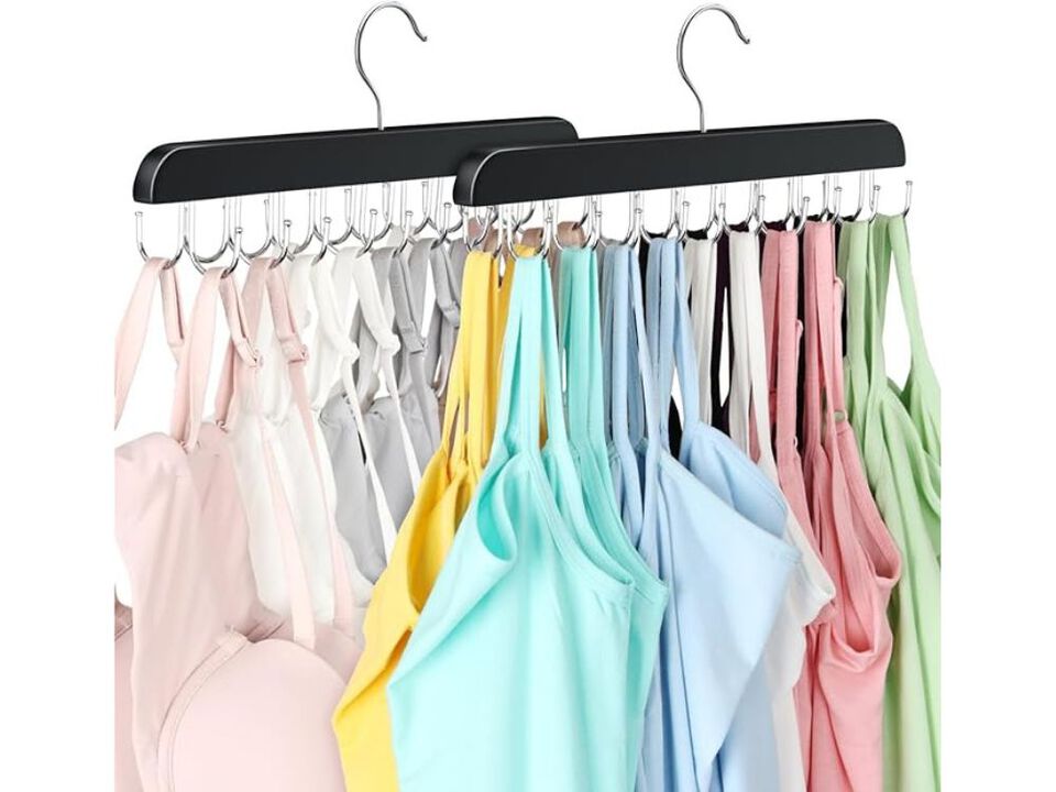 2 Pack Bra Hanger, Capacity Foldable Tank Top Hanger With 40 Hooks, Bra Hangers