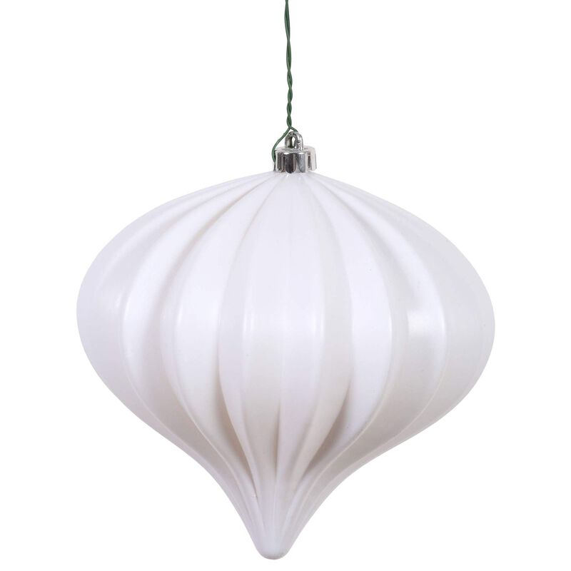 Vickerman 5.7" x 5.5" White Matte Onion Christmas Ornament, UV Treated, Set of 3 image number 0