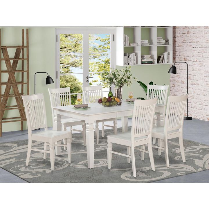 East West Furniture 7  Pc  Dining  room  set-Dining  Table  and  6  Dining  Chairs