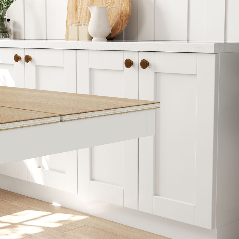 FUFU&GAGA Modern Wood Grain Dining Table with Light Gray Iron Legs (86.6" W x 38.4" D x 30.2" H), Wood Grain