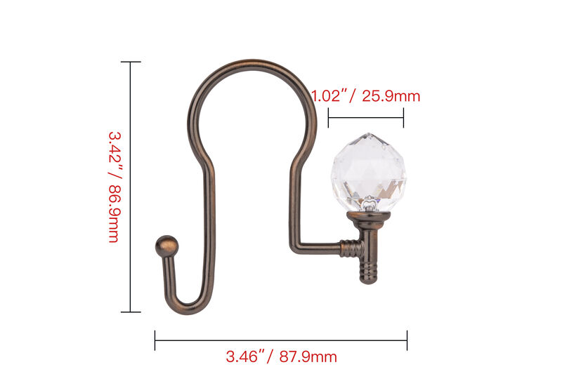 Zinc Double Shower Curtain Hooks, Set of 12 image number 5