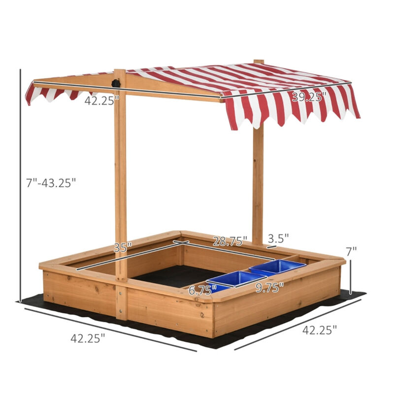 Kids Sandbox Outdoor Sand Play Pit for Backyard Fun