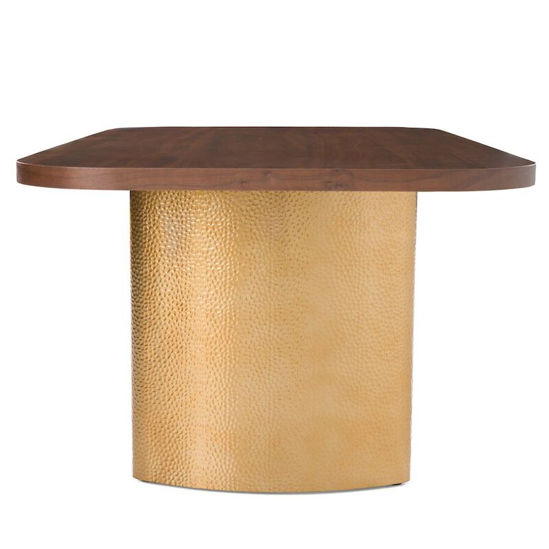 Modrest Marjorie - Modern Walnut + Brushed Gold Rectangular Dining Table