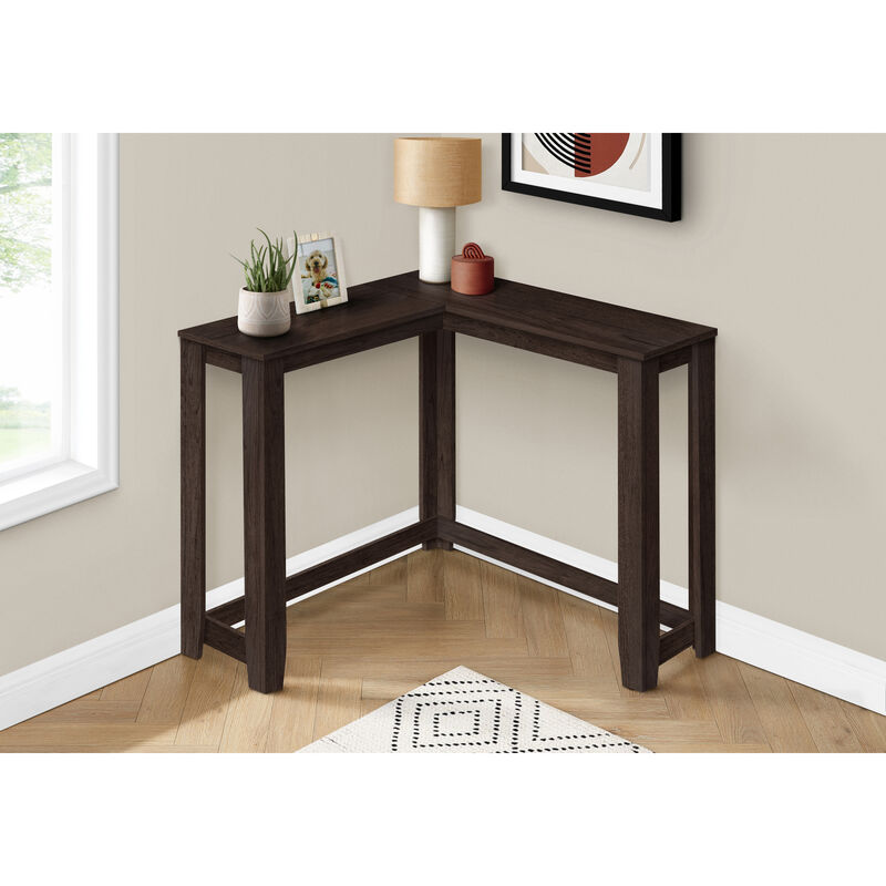 Monarch Specialties I 3660 Accent Table, Console, Entryway, Narrow, Corner, Living Room, Bedroom, Laminate, Brown, Contemporary, Modern