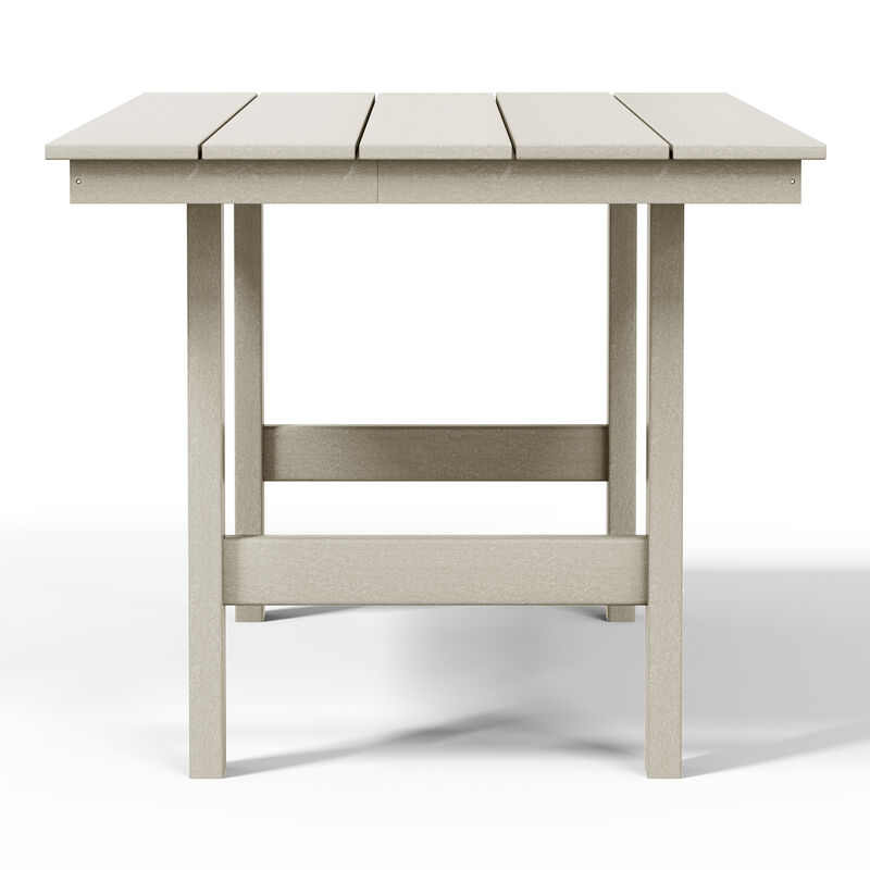 WestinTrends Outdoor Modern HDPE 66" Wide Rectangle Patio Dining Table for 6