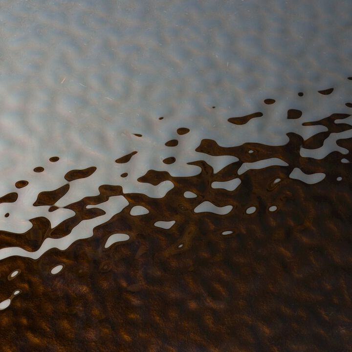 Modrest Pyrite - Modern Brown Glass + Rosegold Rectangular Dining Table